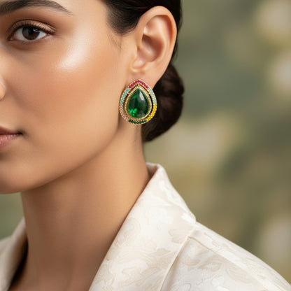 Luxury Teardrop Crystal Stud Earrings for Women