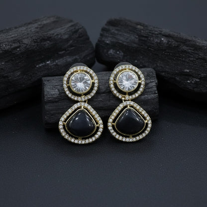 Luxury Dual Stone Drop Earrings for Women | Lady Zone