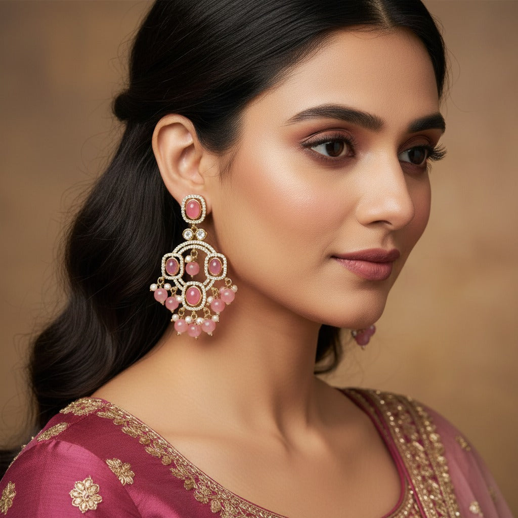 Traditional Beaded Chandbali Earrings for Women | Lady Zone