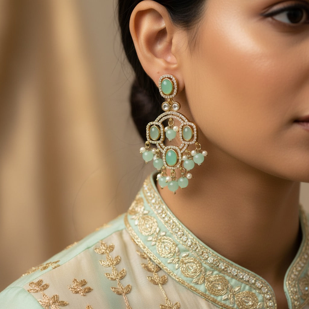 Traditional Beaded Chandbali Earrings for Women | Lady Zone