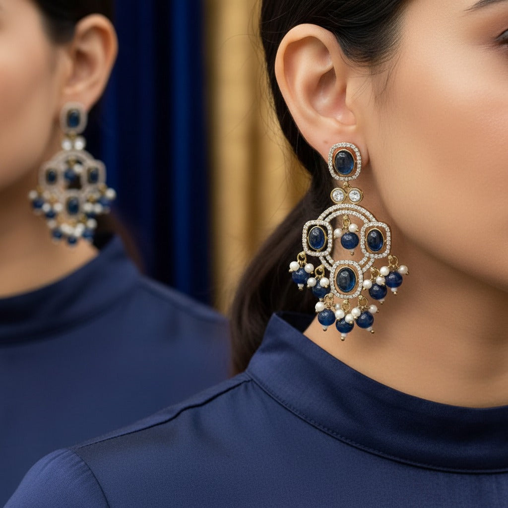 Traditional Beaded Chandbali Earrings for Women | Lady Zone
