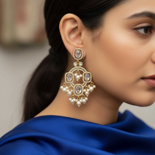 Traditional Beaded Chandbali Earrings for Women | Lady Zone
