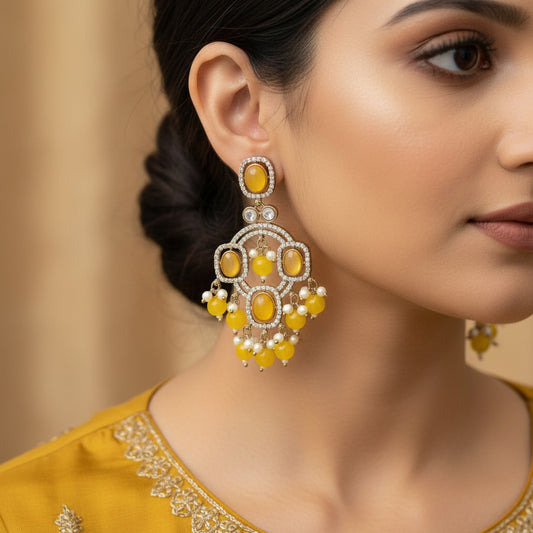 Traditional Beaded Chandbali Earrings for Women | Lady Zone
