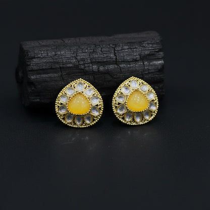Traditional Kundan Teardrop Stud Earrings for Women | Lady Zone