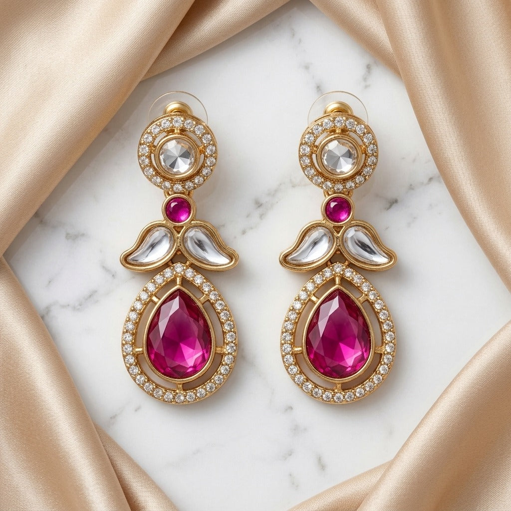 Luxury American Diamond Teardrop Earrings for Women | Lady Zone