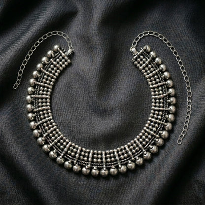 German Silver Oxidised Choker Necklace for Women | Lady Zone