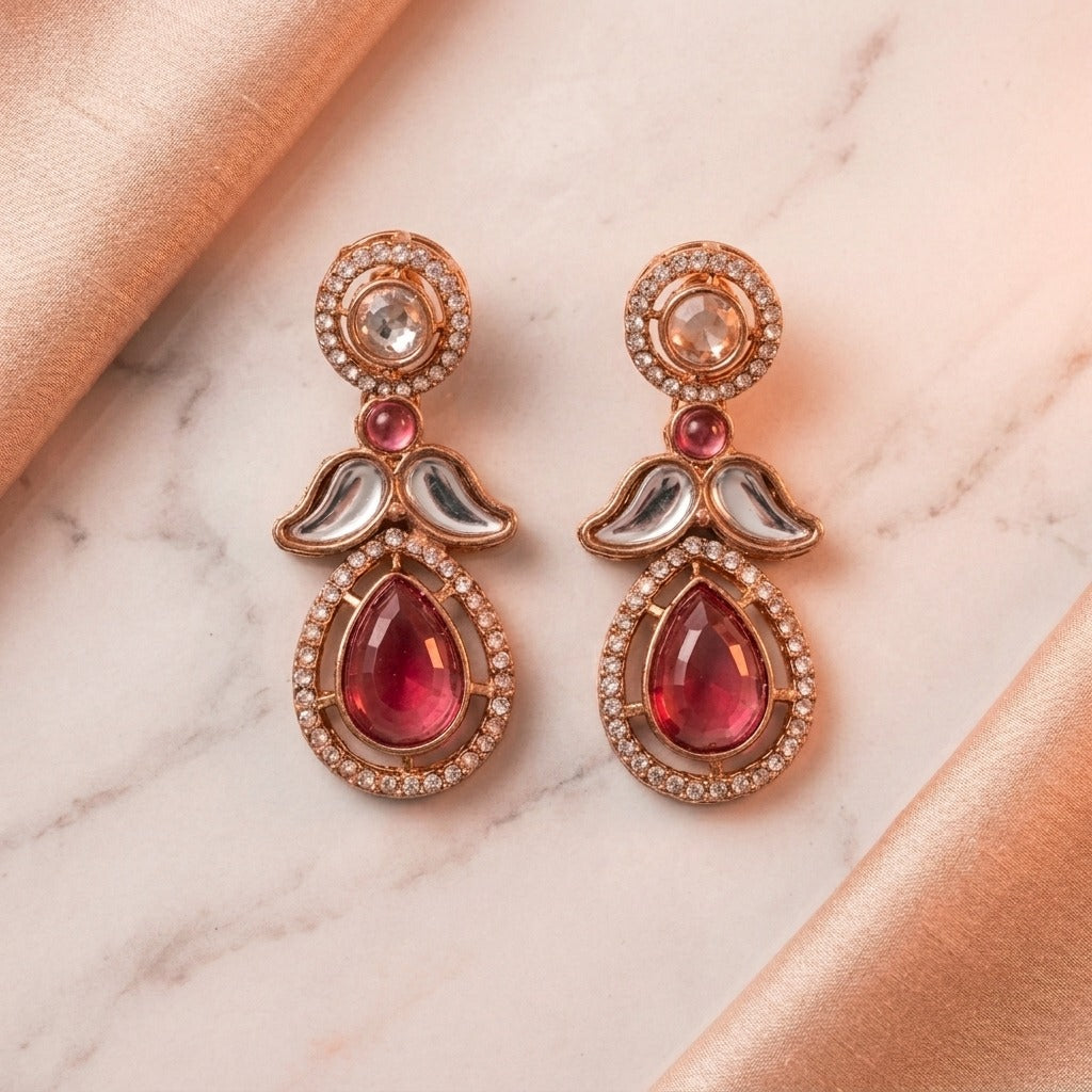 Luxury American Diamond Teardrop Earrings for Women | Lady Zone