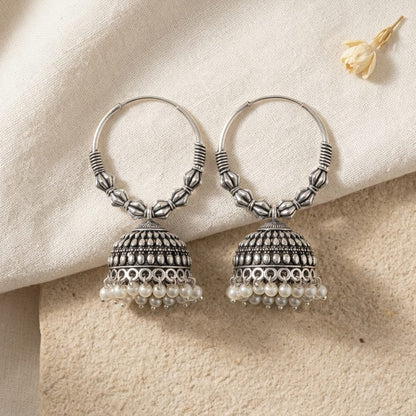 Oxidized Hoop Jhumka Earrings for Women | Lady Zone