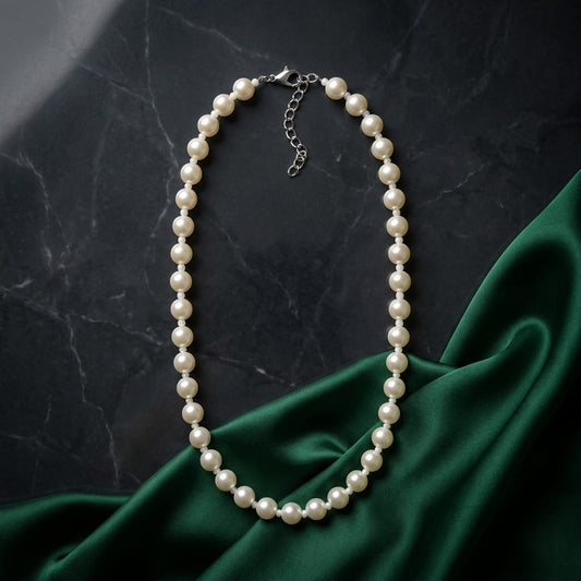 Elegant Pearl White Beaded Necklace for Women | Lady Zone