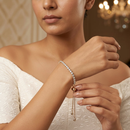 Adjustable Crystal Tennis Bracelet for Women | Lady Zone