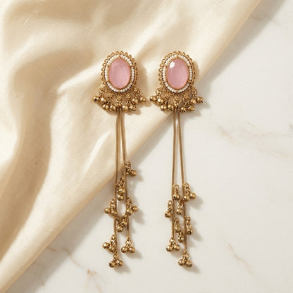 Vintage Pearl Tassel Drop Earrings for Women