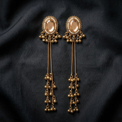 Vintage Pearl Tassel Drop Earrings for Women