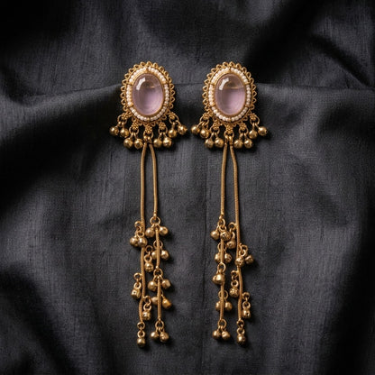 Vintage Pearl Tassel Drop Earrings for Women
