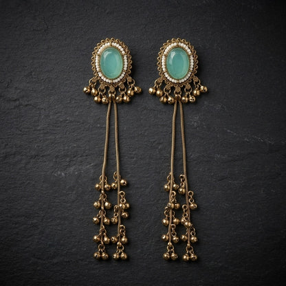 Vintage Pearl Tassel Drop Earrings for Women