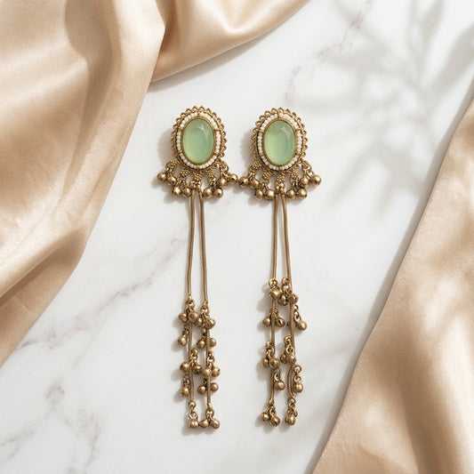 Vintage Pearl Tassel Drop Earrings for Women