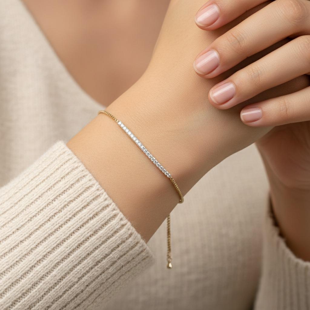 Minimal Zircon Tennis Bracelet for Women
