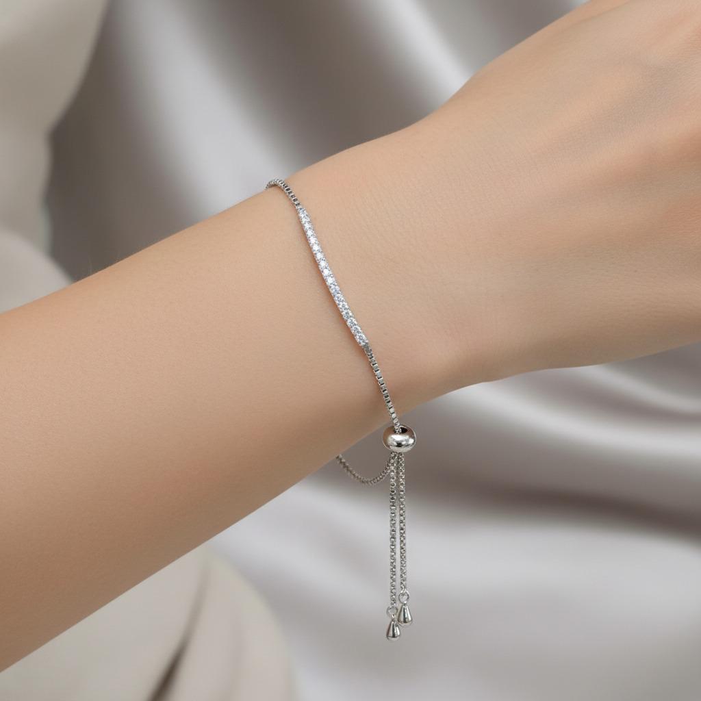Minimal Zircon Tennis Bracelet for Women