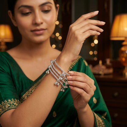 Kashmiri 6 Ghungroo Drop Charm Bangles Set for Women | Lady Zone