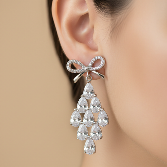 Luxury Teardrop Crystal Long Earrings