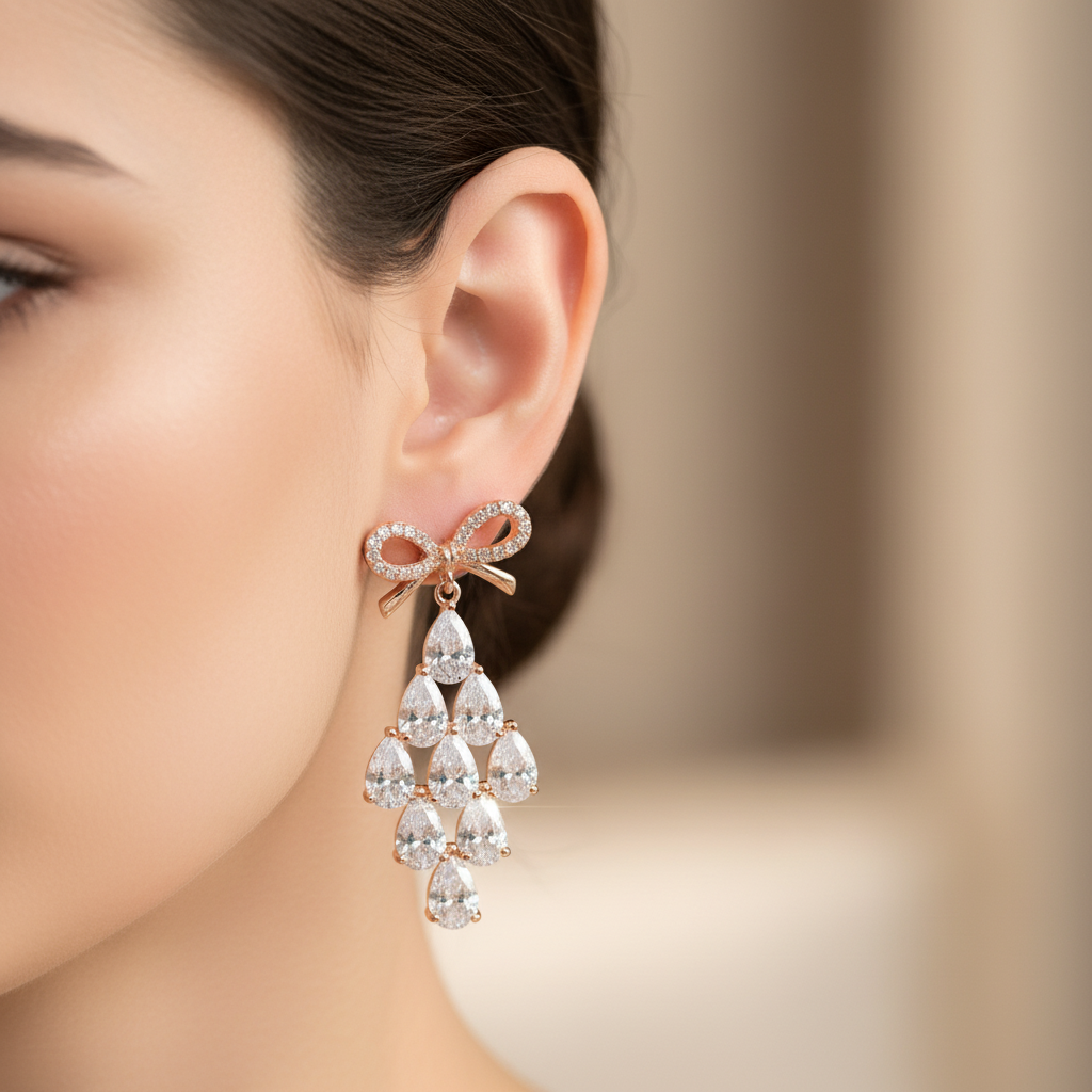 Luxury Teardrop Crystal Long Earrings