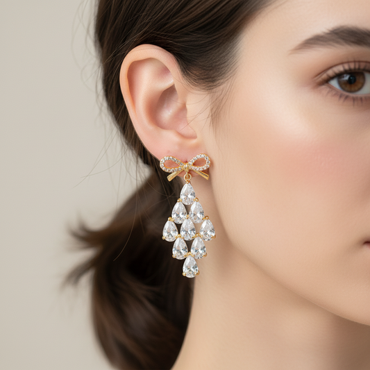 Luxury Teardrop Crystal Long Earrings