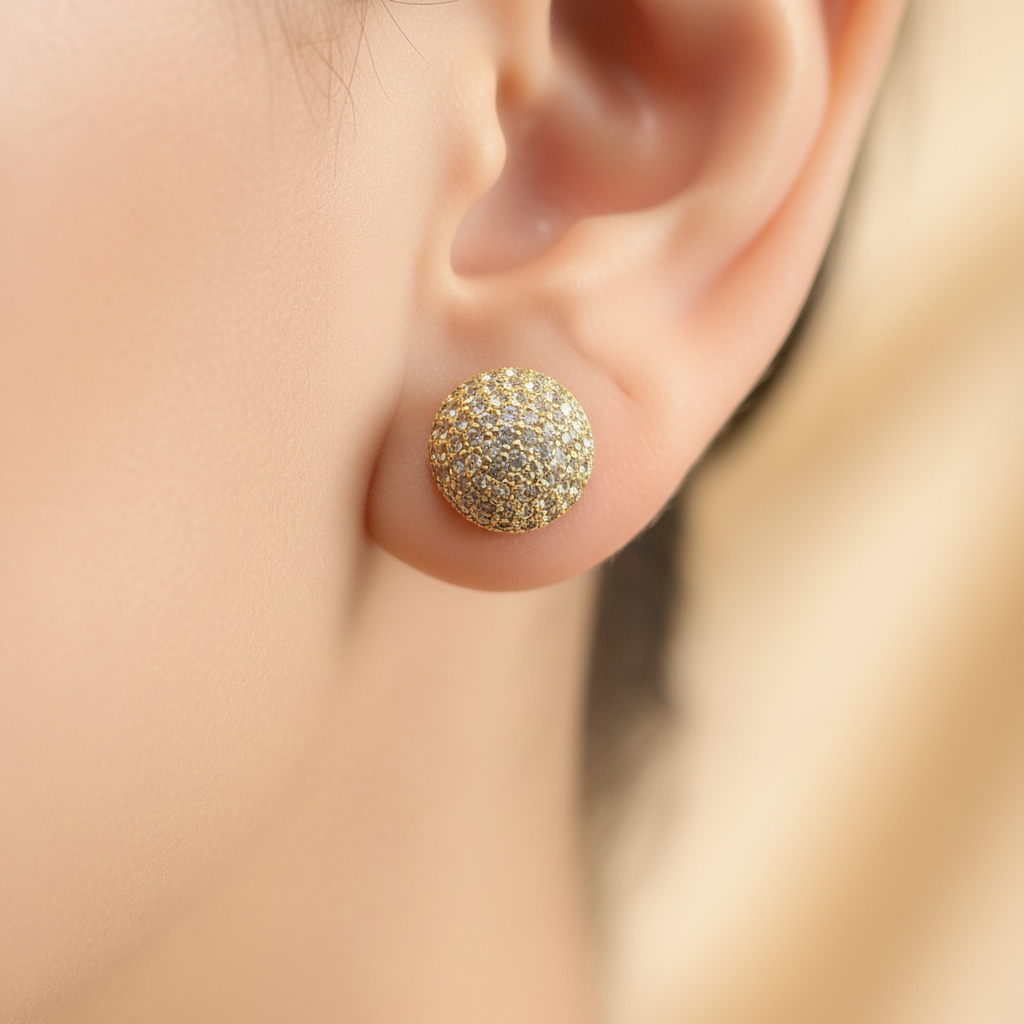 Classic Crystal Ball Stud Earrings