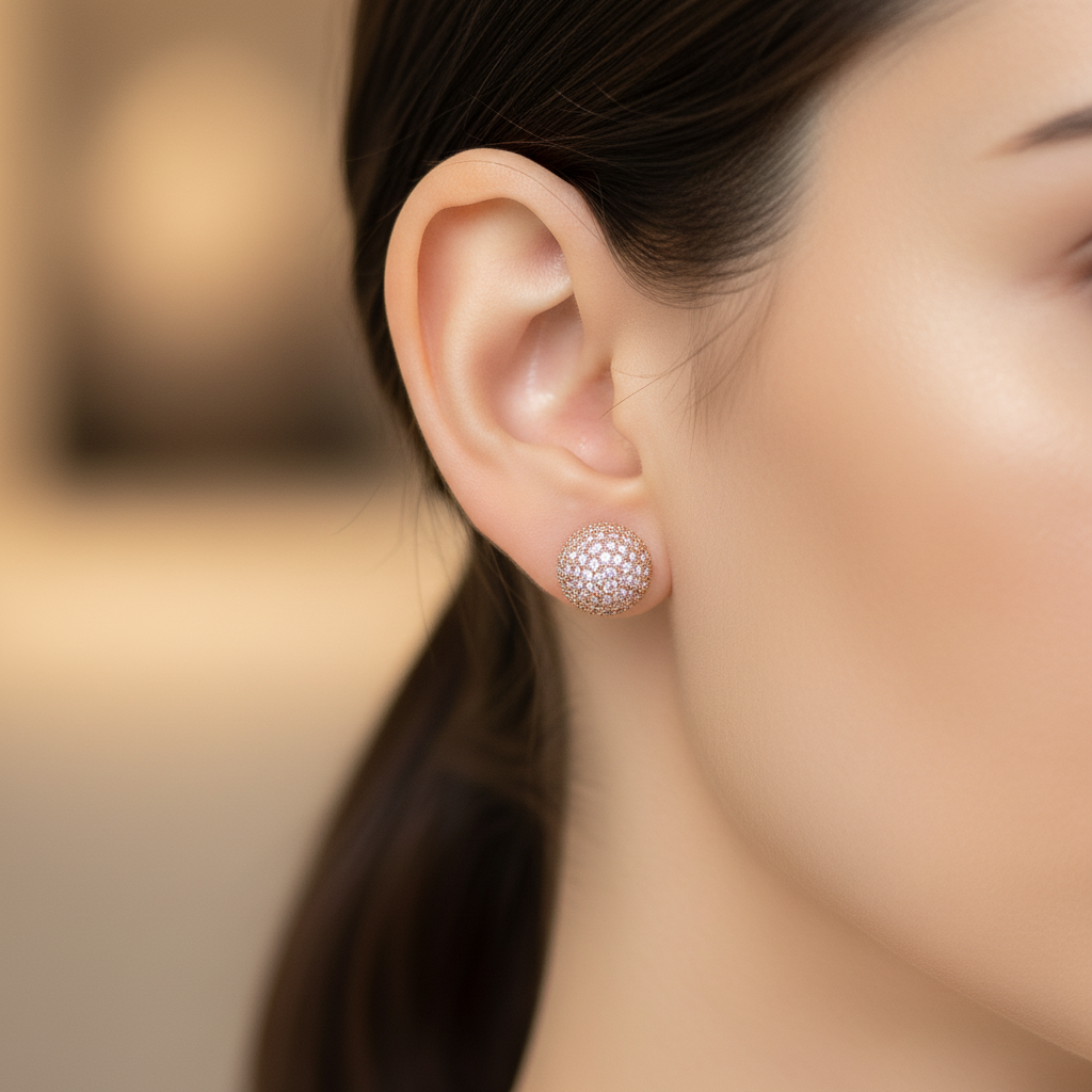 Classic Crystal Ball Stud Earrings