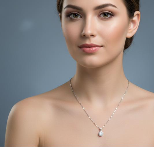 Elegant Single Stone Pendant Necklace
