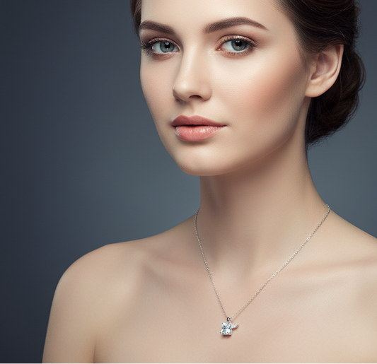 Minimal Square Crystal Pendant Necklace