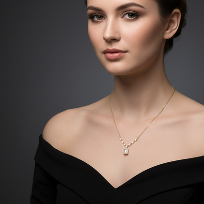 Minimal Emerald-Cut Pendant Necklace