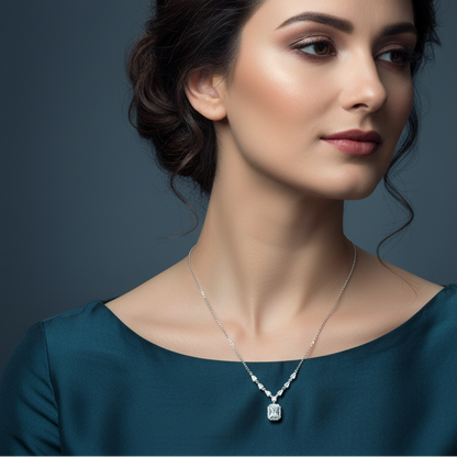 Minimal Emerald-Cut Pendant Necklace
