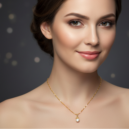 Minimal Silver Drop Solitaire Necklace for Daily Wear