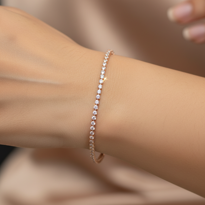 Minimal Round Crystal (Small) Western Flexible Bracelet