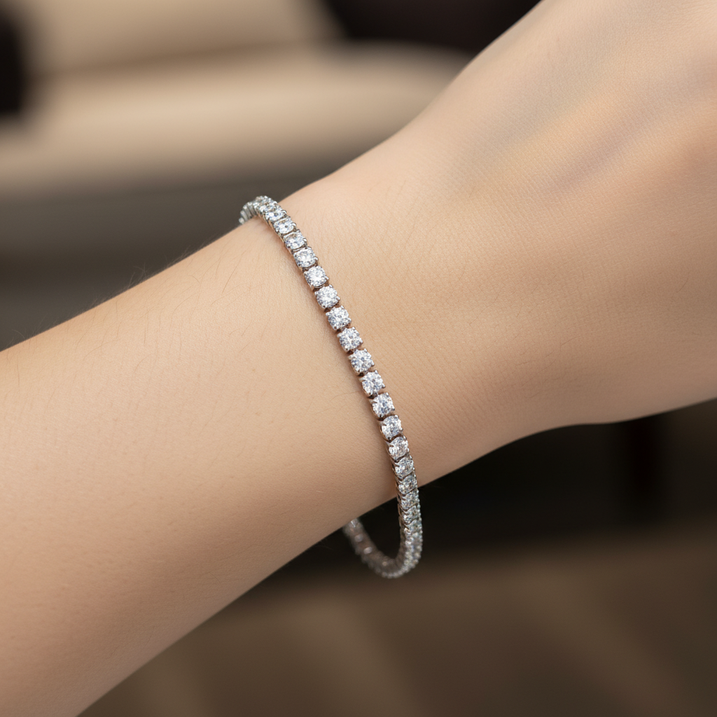 Minimal Round Crystal (Small) Western Flexible Bracelet