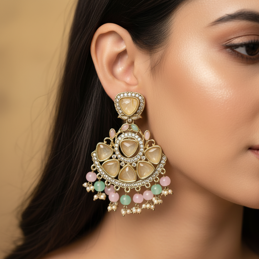 Antique MOP Earrings with Pearl Drops