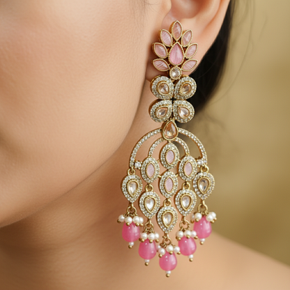 Traditional Gold Plated Ethnic Party Wear Earrings