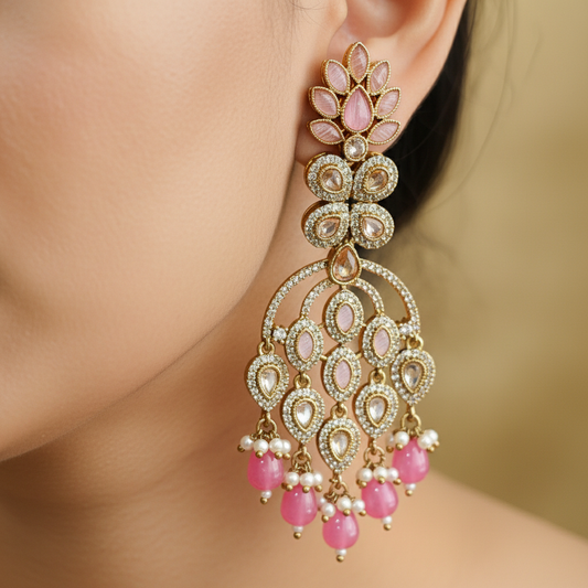 Traditional Gold Plated Ethnic Party Wear Earrings