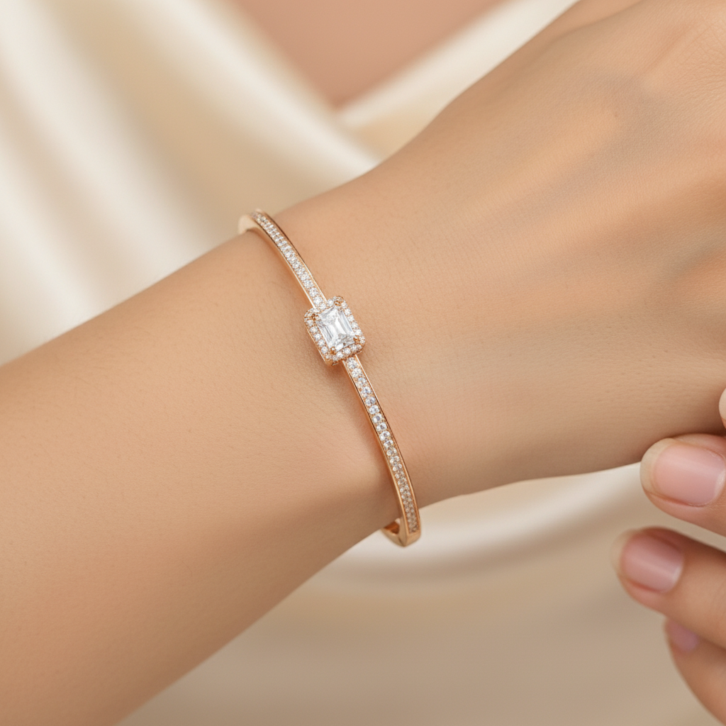 Elegant Square Crystal Western Bracelet