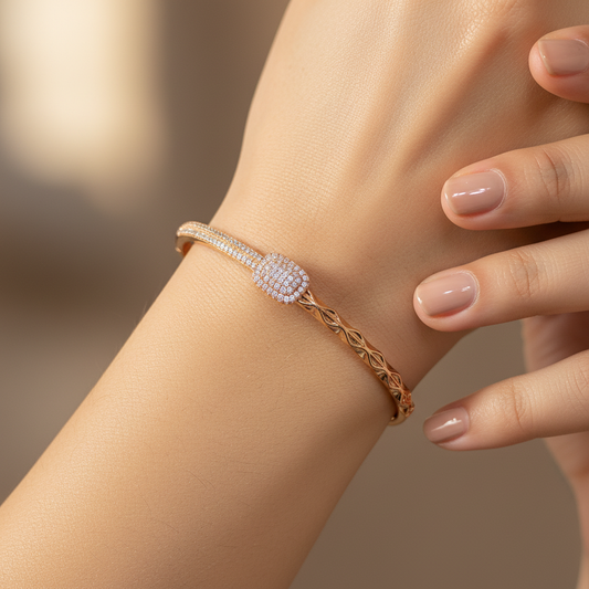 Gold Crystal Knot Western Bracelet