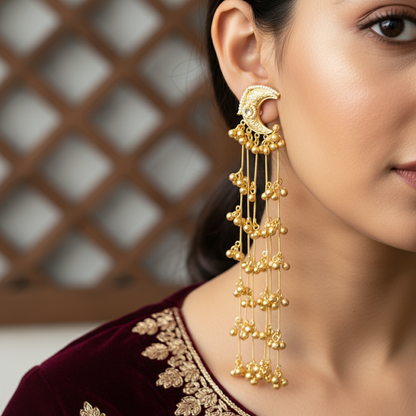 Chandrika Kashmiri Long Drop Earrings