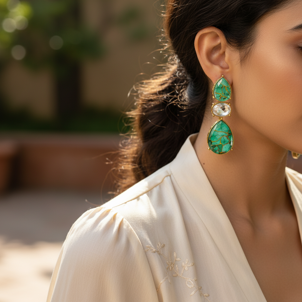 Royal Amethyst Teardrop Western Earrings