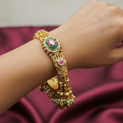 Royal Micro Kundan Meenakari Bridal Kada