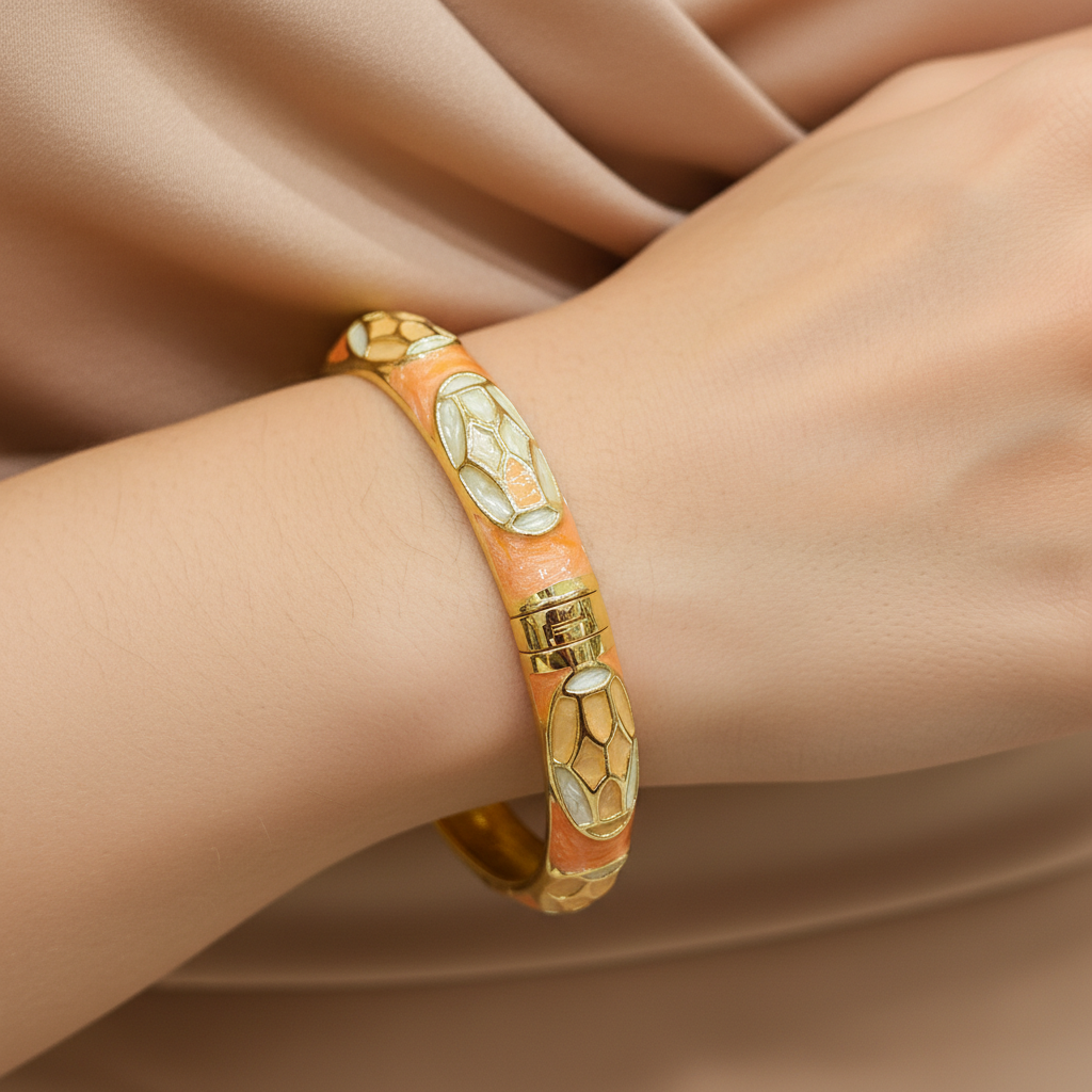 Elegant Western Minakari Openable Bracelet Enamel Kada for Kids