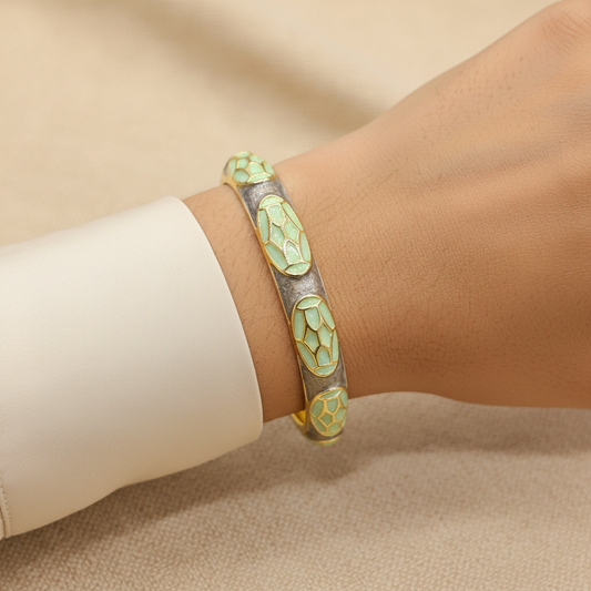Elegant Western Minakari Openable Bracelet Enamel Kada for Kids
