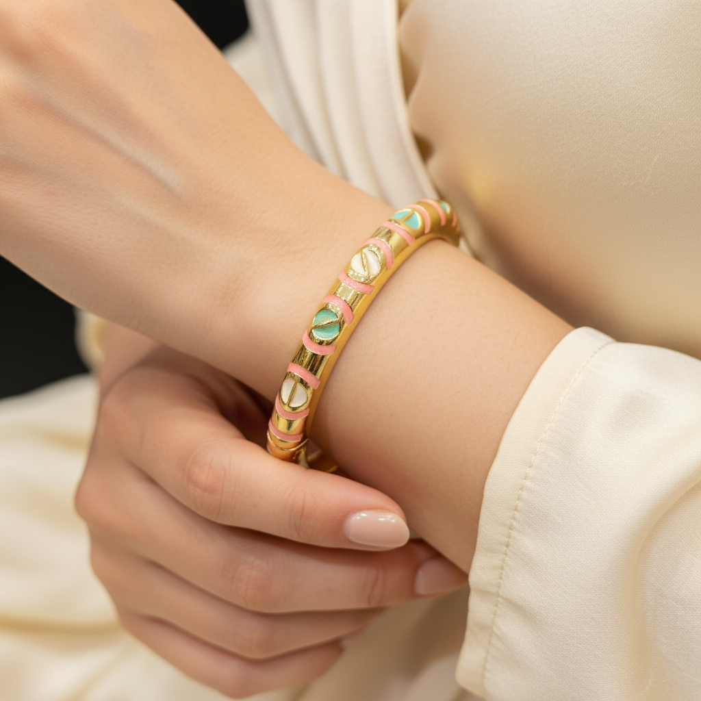 Elegant Minakari Openable Western Kada Bracelet for Women
