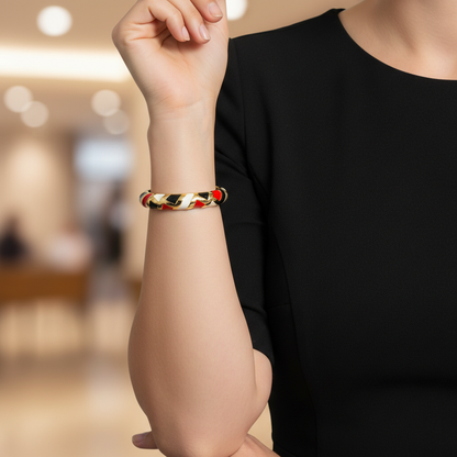 Elegant Gold Tone Multicolor Minakari Openable Western Bracelet for Kids