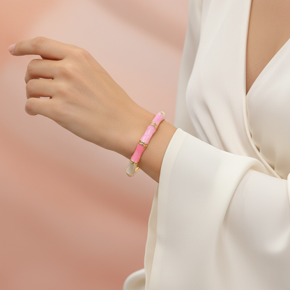 Elegant Gold-Tone Minakari Openable Western Bracelet for Women