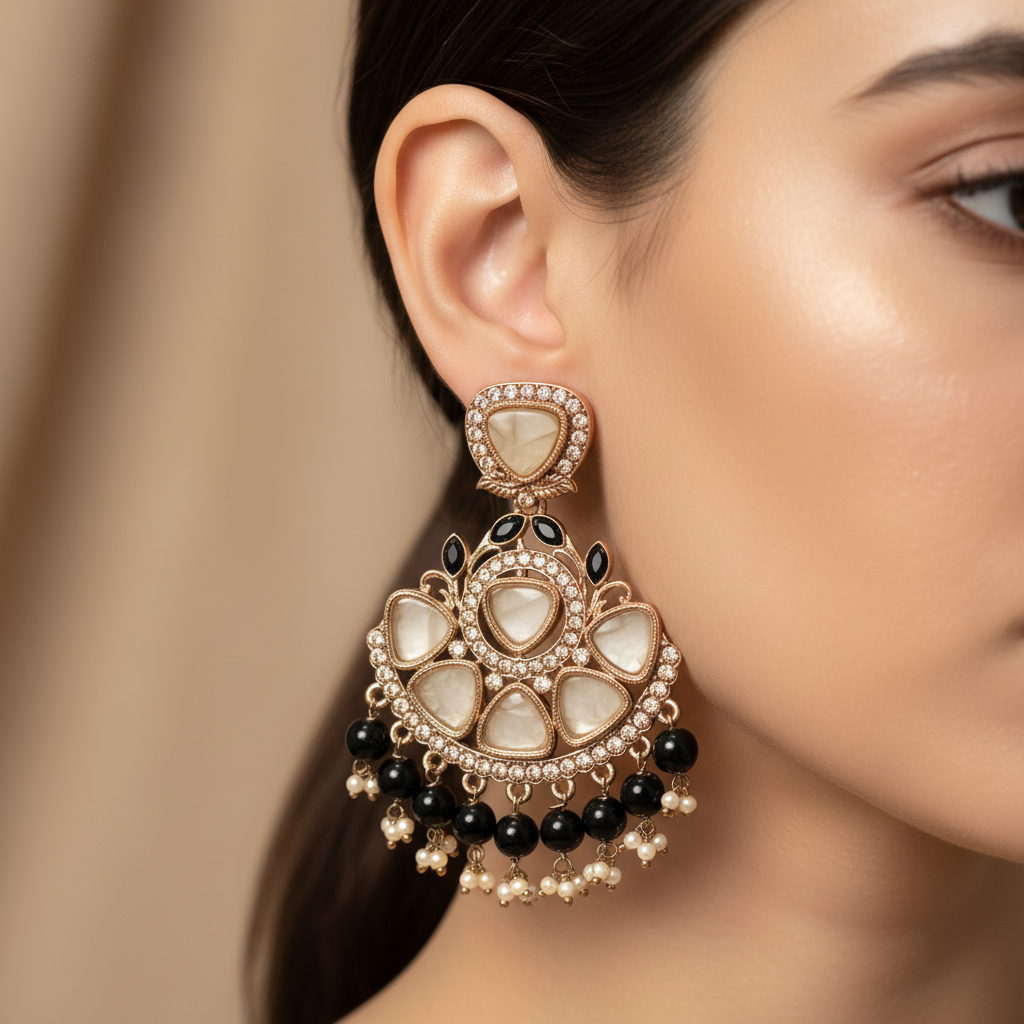 Antique MOP Earrings with Pearl Drops