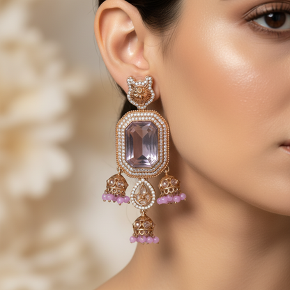 Kundan Jhumka Statement Earrings