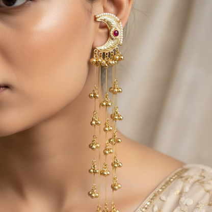Chandrika Kashmiri Long Drop Earrings
